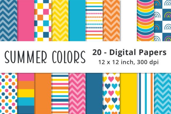Download Summer Colors Digital Scrapbook Paper - Scrapbook Collection